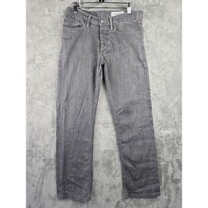 Gustin California Straight Jeans Mens 31x28 Grey 5 Pocket Button Fly Lightweight